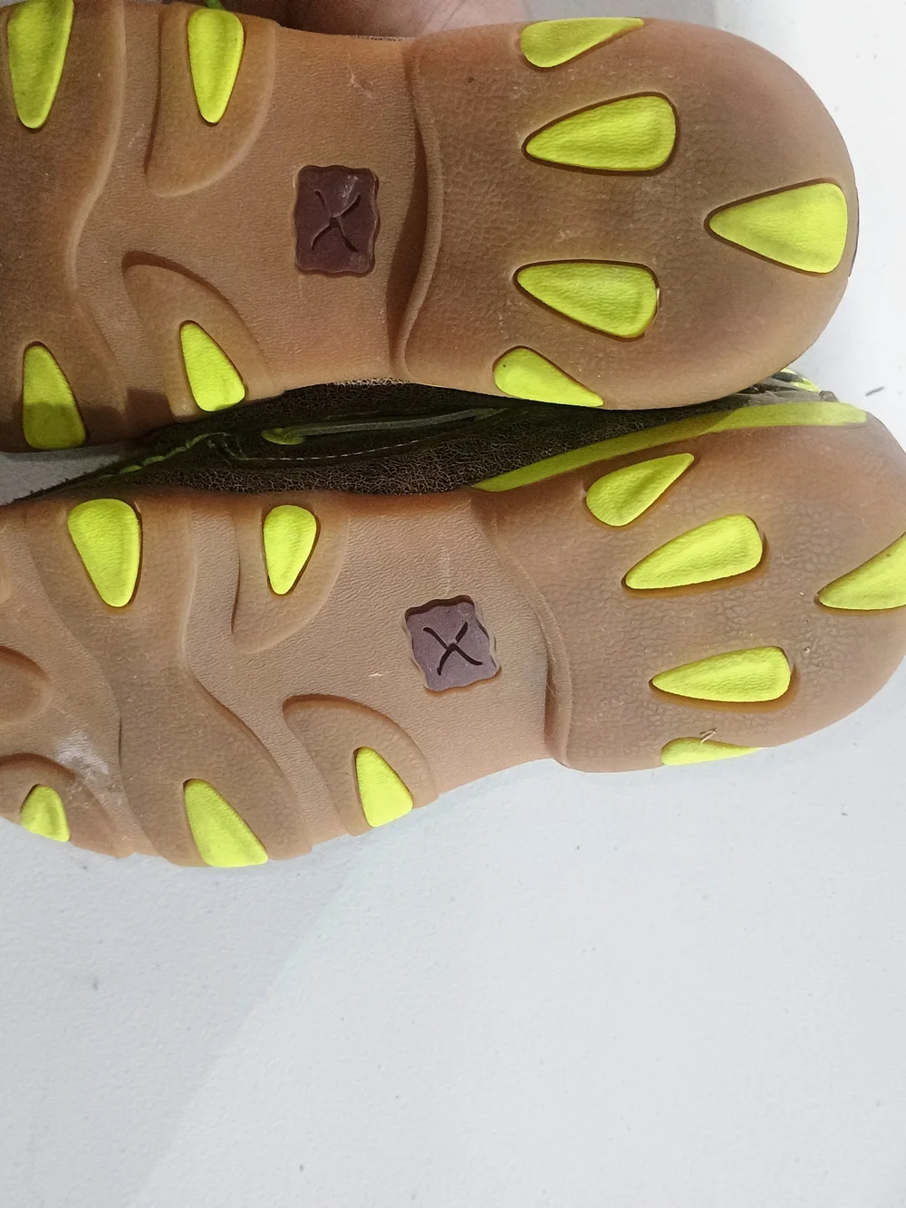 Twisted X Kids Moccasins Brown with Neon Yellow Laces
